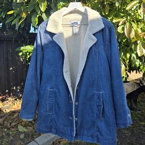 Old Navy Blue and White Lightweight Shirt Jacket